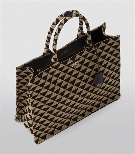 prada jacquard shoulder bag|prada beach bag tote.